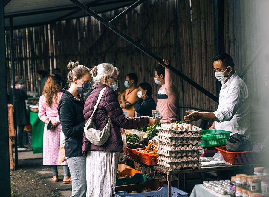 Locally produced food at Farmer's market - Le Sherpa Restaurant