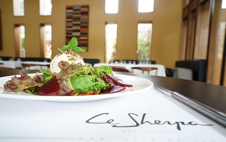 Enjoy fresh and organic dish at Le Sherpa Restaurant
